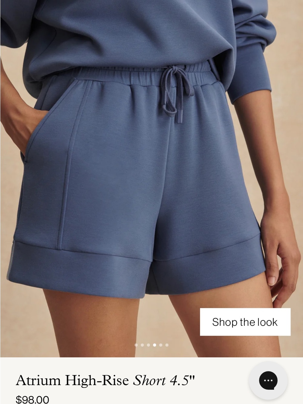 Varley Atrium High-Rise Shorts in Bijou Blue - Picture 1 of 3